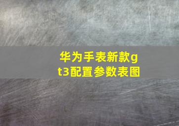 华为手表新款gt3配置参数表图