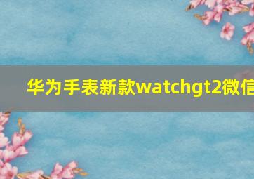 华为手表新款watchgt2微信