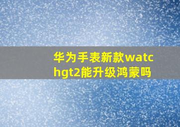 华为手表新款watchgt2能升级鸿蒙吗