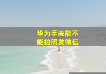 华为手表能不能拍照发微信