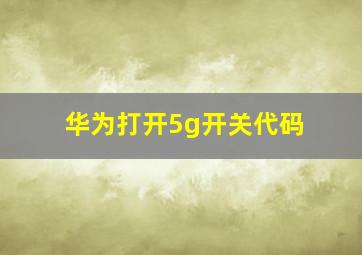 华为打开5g开关代码