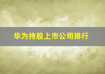 华为持股上市公司排行