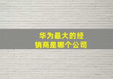 华为最大的经销商是哪个公司