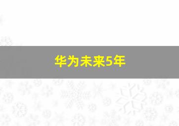 华为未来5年