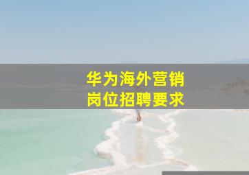 华为海外营销岗位招聘要求