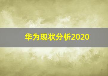 华为现状分析2020