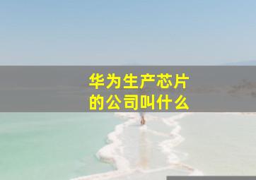 华为生产芯片的公司叫什么