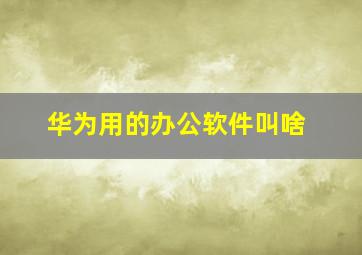 华为用的办公软件叫啥