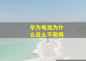 华为电池为什么这么不耐用