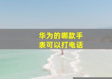 华为的哪款手表可以打电话