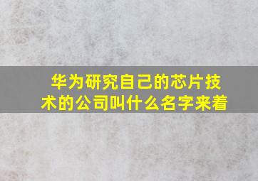 华为研究自己的芯片技术的公司叫什么名字来着