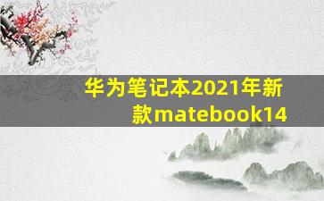 华为笔记本2021年新款matebook14