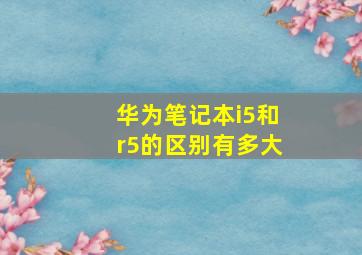 华为笔记本i5和r5的区别有多大