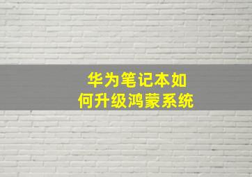 华为笔记本如何升级鸿蒙系统