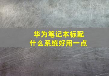 华为笔记本标配什么系统好用一点