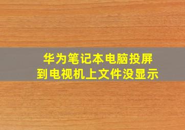 华为笔记本电脑投屏到电视机上文件没显示