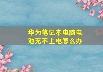 华为笔记本电脑电池充不上电怎么办