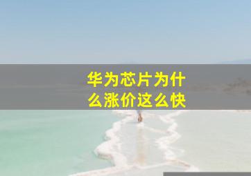 华为芯片为什么涨价这么快