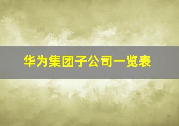 华为集团子公司一览表