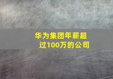 华为集团年薪超过100万的公司