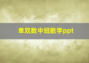 单双数中班数学ppt