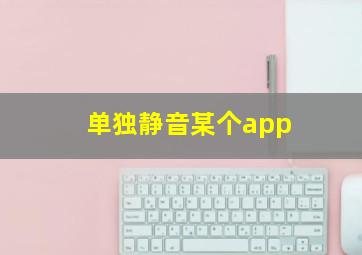 单独静音某个app