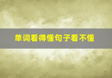 单词看得懂句子看不懂