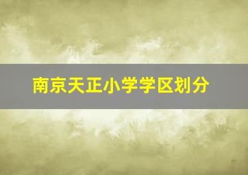 南京天正小学学区划分