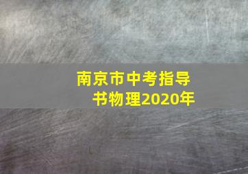 南京市中考指导书物理2020年