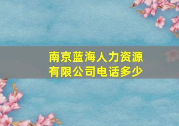 南京蓝海人力资源有限公司电话多少