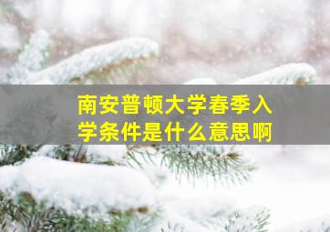 南安普顿大学春季入学条件是什么意思啊