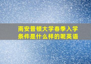 南安普顿大学春季入学条件是什么样的呢英语