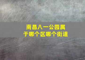 南昌八一公园属于哪个区哪个街道