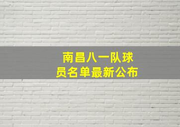 南昌八一队球员名单最新公布