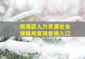 南海区人力资源社会保障局官网查询入口