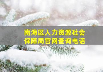 南海区人力资源社会保障局官网查询电话