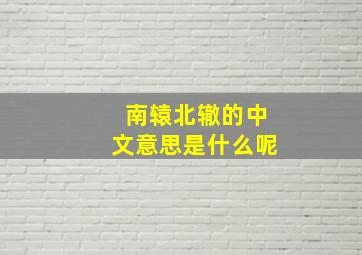 南辕北辙的中文意思是什么呢