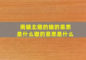 南辕北辙的辕的意思是什么辙的意思是什么