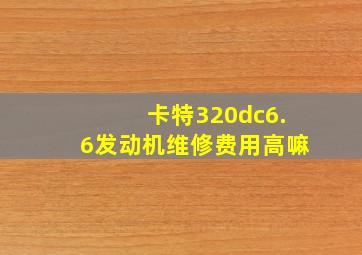 卡特320dc6.6发动机维修费用高嘛