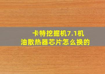 卡特挖掘机7.1机油散热器芯片怎么换的