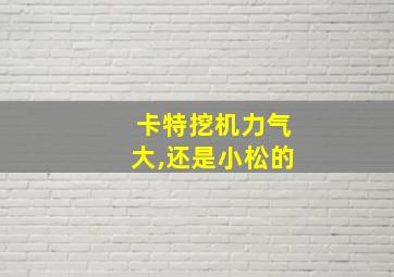 卡特挖机力气大,还是小松的