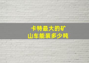 卡特最大的矿山车能装多少吨