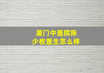 厦门中医院陈少枚医生怎么样