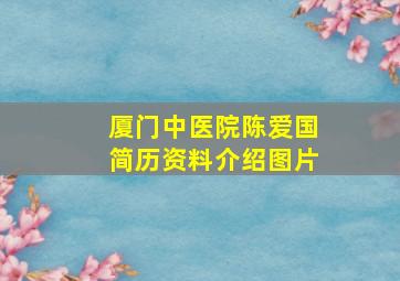 厦门中医院陈爱国简历资料介绍图片