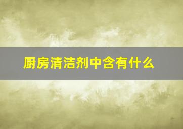 厨房清洁剂中含有什么