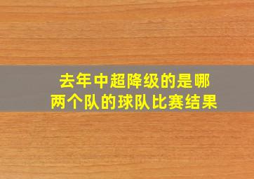 去年中超降级的是哪两个队的球队比赛结果