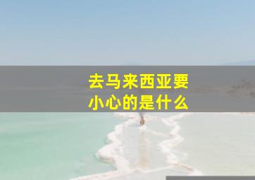 去马来西亚要小心的是什么