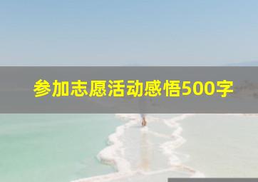 参加志愿活动感悟500字