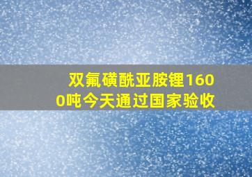 双氟磺酰亚胺锂1600吨今天通过国家验收