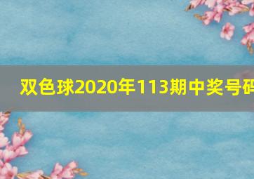 双色球2020年113期中奖号码